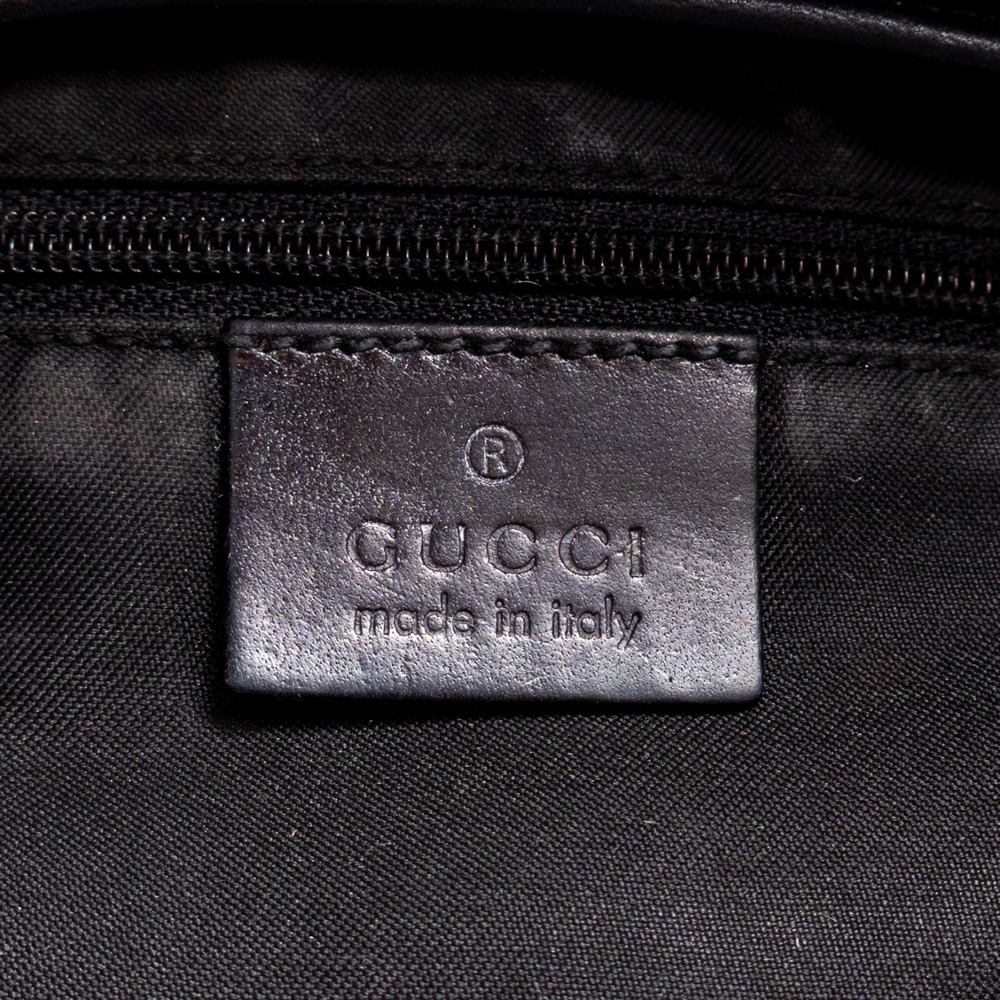 Vntg GUCCI Black GG Canvas/Leather Small Flap Jackie O Hobo Bag Canvas & Leather - Picture 11 of 16